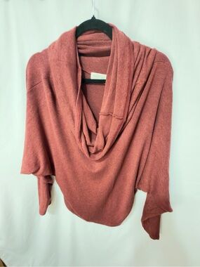 Taylor Jay Berry Multi wear cowl sweater burgundy size l/xl